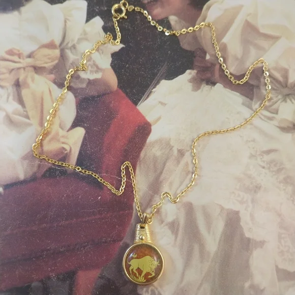 Gold Buffalo Pendant Necklace - Picture 5 of 15